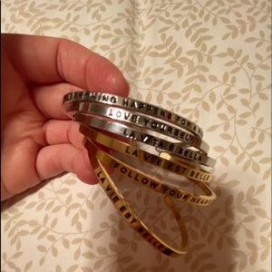 MANTRABAND BRACELETS silver and gold 6 bracelets